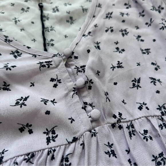 The Nines By Hatch | Lilac Purple Floral Crepe Maternity Blouse | Size Small - Picture 4 of 9